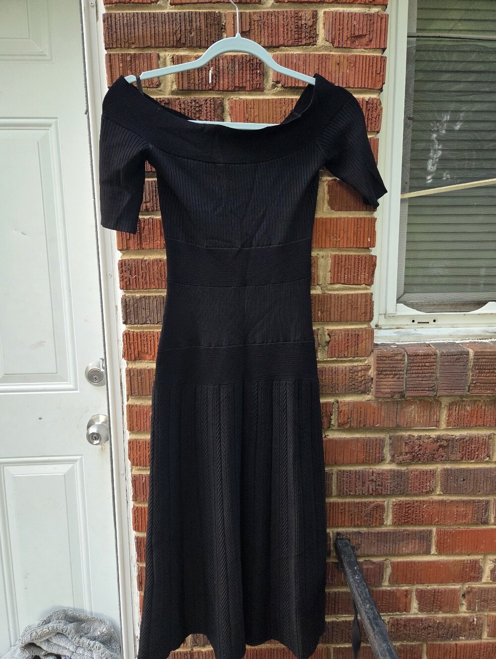 bebe Black One-Shoulder Midi Dress BEBE